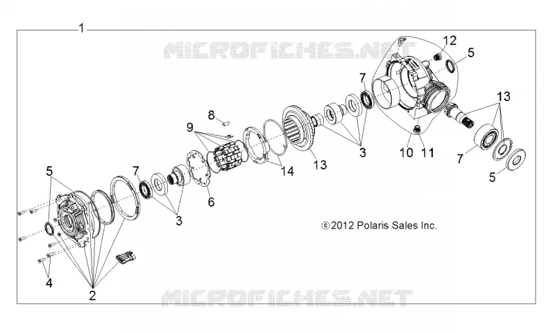 SYSTEME DE TRANSMISSION, FRONT GEARCASE INTERNALS - R16RMA32A1/A2 (49RGRTRANSINTL13900XP) Polaris RANGER 325 2016       RANGER ETX  RANGER ETX