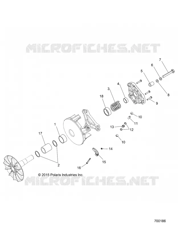 SYSTEME DE TRANSMISSION, PRIMARY CLUTCH - R16RMA32A1/A2 (700186) Polaris RANGER 325 2016       RANGER ETX  RANGER ETX