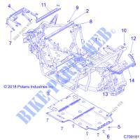 CHASSIS, CHASSIS AND SKID PLATE   Z20CHA57A2/E57AM (C700181) pour Polaris RZR 570 de 2020