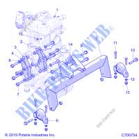 ENGINE, SUPPORT MOTEUR   Z20CHA57A2/E57AM (C700754) pour Polaris RZR 570 de 2020