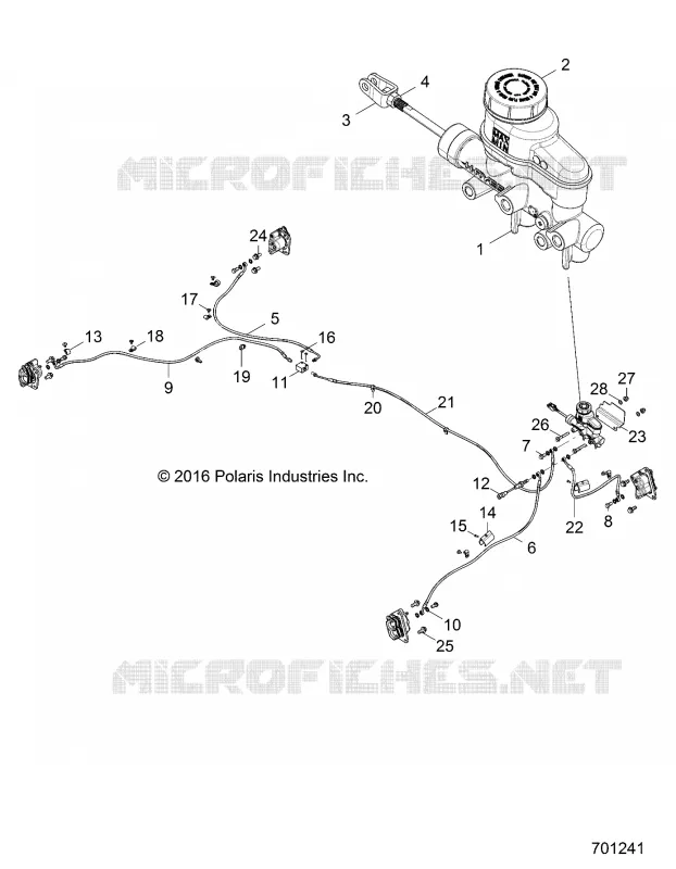 DURITES DE FREIN AND MASTER CYLINDER - Z20CHA57A2/E57AM (701241) Polaris RZR 570 2020 RZR 570  RZR 570