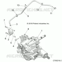 DRIVE TRAIN, MAIN SUPPORT PONT   Z20A5A87B2/E87BP/BK/BX (C700216 2) pour Polaris RZR 900 50 INCH de 2020