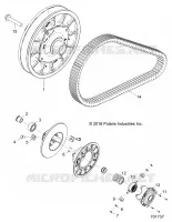 SYSTEME DE TRANSMISSION, SECONDARY CLUTCH   Z20A5A87B2/E87BP/BK/BX (701076) pour Polaris RZR 900 50 INCH de 2020