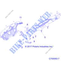 CARROSSERIE ARRIERE FASCIA   Z20S1E99AG/AK/BG/BK (C700093 7) pour Polaris RZR RS1 de 2020