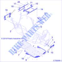CHASSIS, CHASSIS AND SKID PLATES   Z20S1E99AG/AK/BG/BK (C700099 1) pour Polaris RZR RS1 de 2020