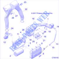 ENGINE, PRISE D'AIR SYSTEM   Z20S1E99AG/AK/BG/BK (C700105) pour Polaris RZR RS1 de 2020