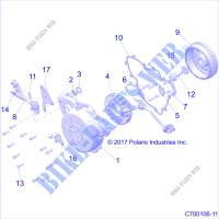 ENGINE, STATOR AND VOLANT MOTEUR   Z20S1E99AG/AK/BG/BK (C700106 11) pour Polaris RZR RS1 de 2020