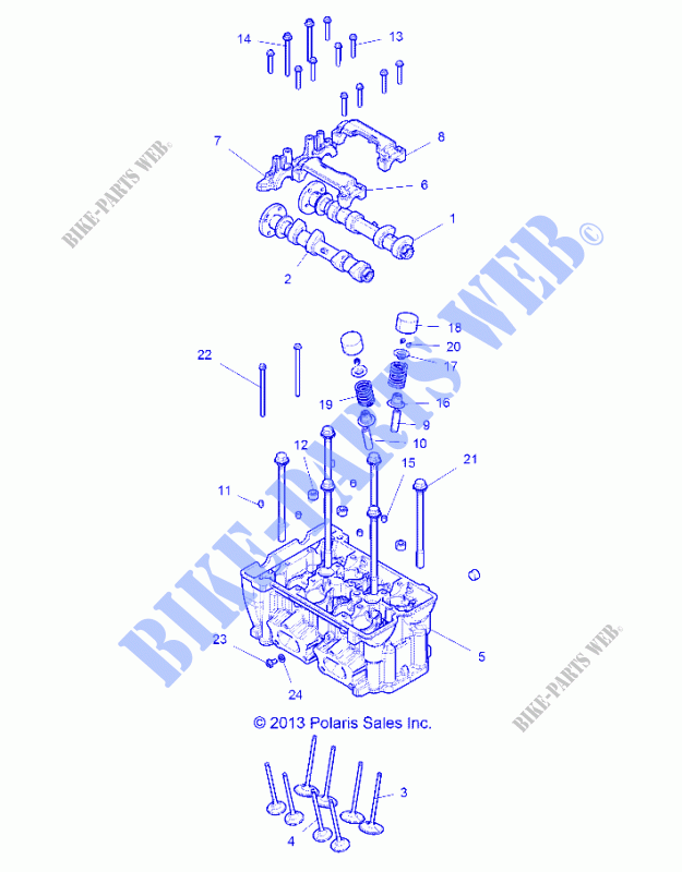 CYLINDRE HEAD AND VALVES   Z19VDE92AC/BC/AD/BD/AM/BM/LM/LAG/BG (49RGRVALVE14RZR1000) pour Polaris RZR XP TURBO de 2019