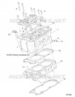 CYLINDRE AND HEAD   Z18VAA87B2/E87BM/BW (701093) pour Polaris RZR 900 50 INCH  de 2018