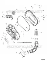 DRIVE TRAIN, COUVERCLE D'EMBRAYAGE AND DUCTING   Z18VAA87B2/E87BM/BW (701069) pour Polaris RZR 900 50 INCH  de 2018