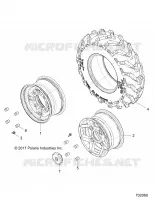ROUES, FRONT   Z18VAA87B2/E87BM/BW (702060) pour Polaris RZR 900 50 INCH  de 2018