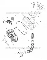 DRIVE TRAIN, COUVERCLE D'EMBRAYAGE AND DUCTING   Z18VCE87BK/BU/BR/LU (700332) pour Polaris 	RZR S4 900 EPS 4 SEAT de 2018