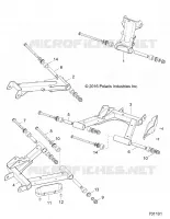 SUSPENSION ARRIERE CONTROL ARMS   Z18VCE87BK/BU/BR/LU (701101) pour Polaris 	RZR S4 900 EPS 4 SEAT de 2018
