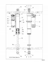 SUSPENSION ARRIERE SHOCK   Z18VCE87BK/BU/BR/LU (700019) pour Polaris 	RZR S4 900 EPS 4 SEAT de 2018