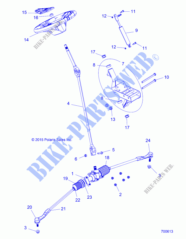 DIRECTION   Z16VBA87A2/AB/L2 (700613) pour Polaris 	RZR 900 60 INCH ALL OPTIONS de 2016      