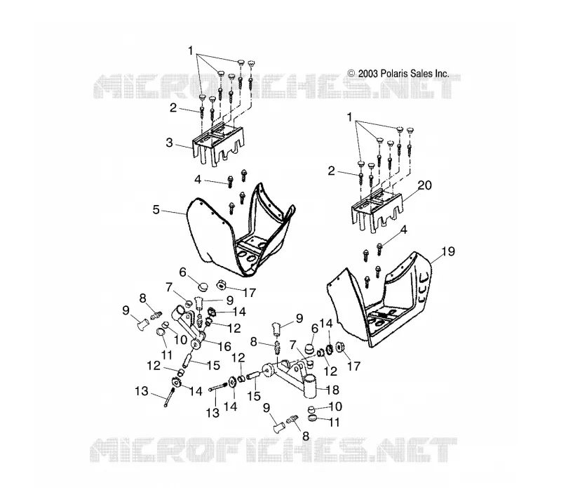 BRAS OSCILLANT/REPOSE PIED - A04KA05CA (4987878787B03) Polaris ATV 50 2004 PREDATOR 50  PREDATOR 50