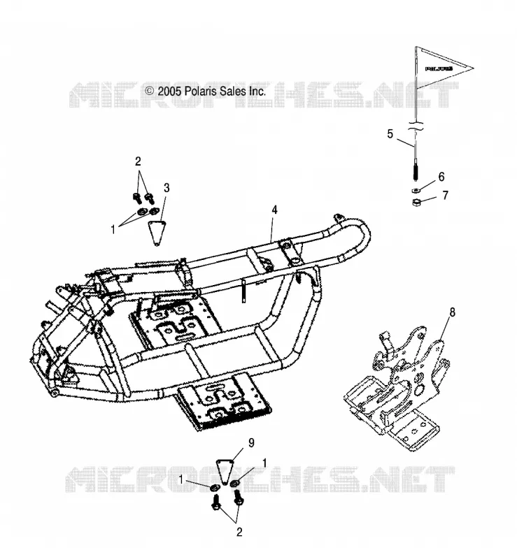 CADRE - A04KA05CA (4999202359920235B01) Polaris ATV 50 2004 PREDATOR 50  PREDATOR 50