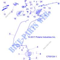 CARROSSERIE   ENSEMBLE ESSUI GLACE   R20RRW99A9/AA/AF/AP/AX (C700124 1) pour Polaris RANGER XP 1000 EPS NORTHSTAR RC de 2020