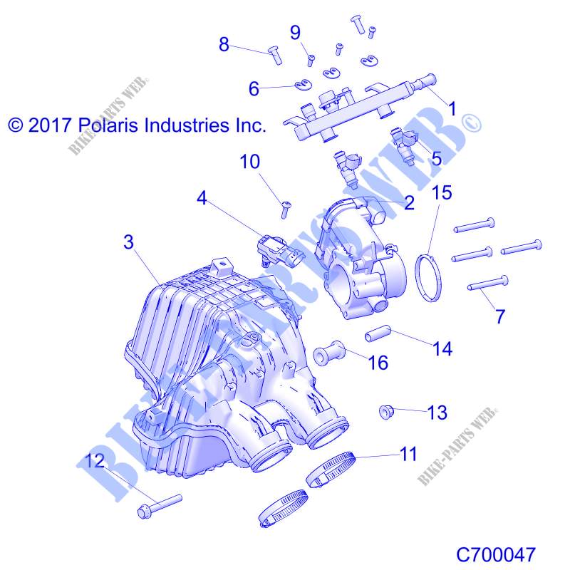 ENGINE, PRISE D'AIR MANIFOLD   R20RRW99A9/AA/AF/AP/AX (C700047) pour Polaris RANGER XP 1000 EPS NORTHSTAR RC de 2020