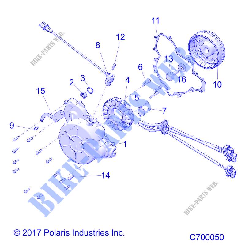 ENGINE, STATOR AND VOLANT MOTEUR   R20RRR99/A/B (C700050) pour Polaris RANGER 1000 WINTER PREP FACTORY CHOICE de 2020