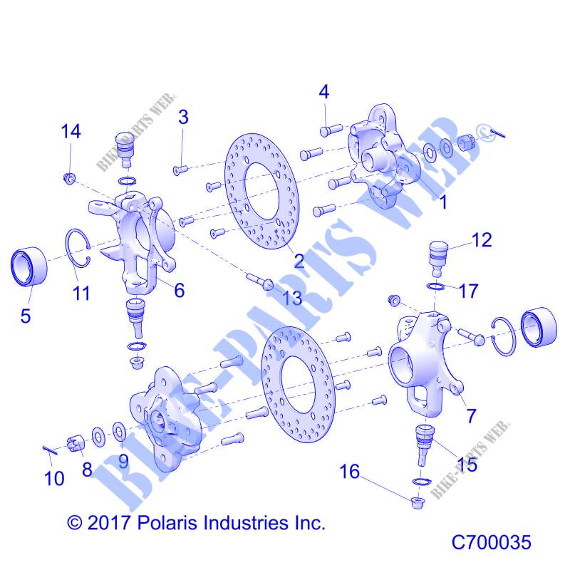SUSPENSION AVANT HUB   R20RRR99/A/B (C700035) pour Polaris RANGER 1000 WINTER PREP FACTORY CHOICE de 2020