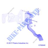 PEDALE D'ACCELERATEUR   R20RSR99/A/B (C700040) pour Polaris RANGER CREW 1000 WINTER PREP FACTORY CHOICE de 2020
