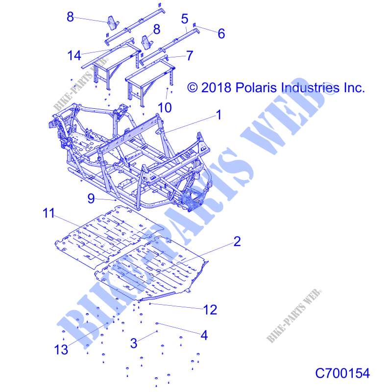 CHASSIS, CHASSIS AND SKID PLATES   R20RSR99/A/B (C700154) pour Polaris RANGER CREW 1000 WINTER PREP FACTORY CHOICE de 2020