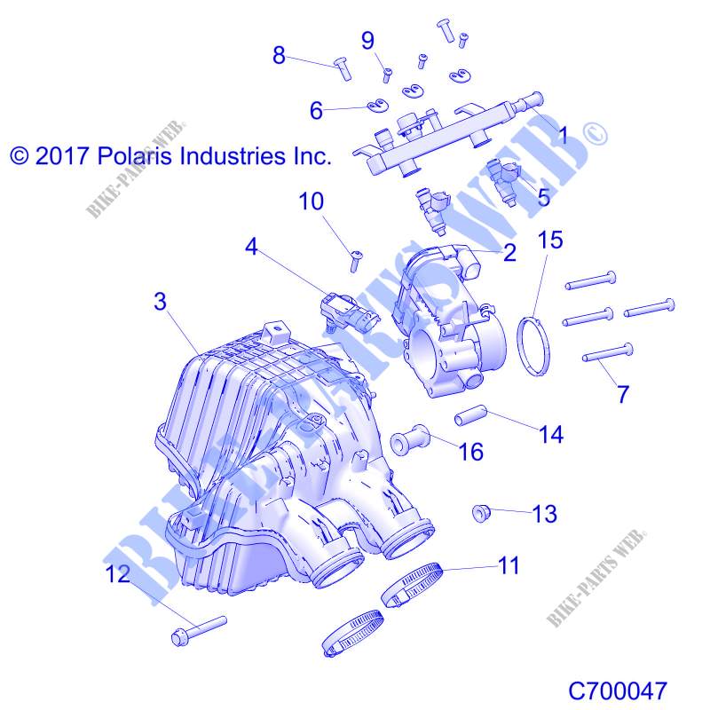 ENGINE, PRISE D'AIR MANIFOLD EVAP 50S   R20RSR99/B (C700047) pour Polaris RANGER CREW 1000 WINTER PREP FACTORY CHOICE de 2020