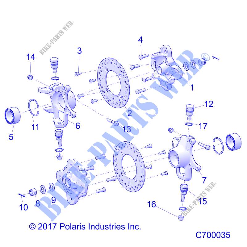 SUSPENSION AVANT HUB   R20RSR99/A/B (C700035) pour Polaris RANGER CREW 1000 WINTER PREP FACTORY CHOICE de 2020