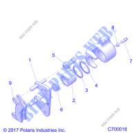 FREIN ARRIERE CALIPER   R20RRE99/A/B C700016) pour Polaris RANGER XP 1000 FACTORY CHOICE de 2020