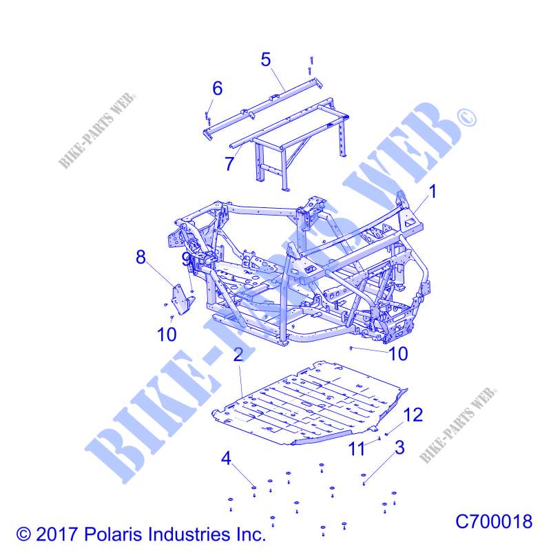 CHASSIS, CHASSIS AND SKID PLATES   R20RRE99/A/B (C700018) pour Polaris RANGER XP 1000 FACTORY CHOICE de 2020