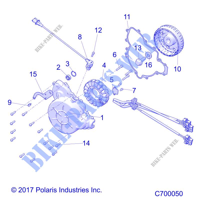 ENGINE, STATOR AND VOLANT MOTEUR   R20RRE99/A/B (C700050) pour Polaris RANGER XP 1000 FACTORY CHOICE de 2020