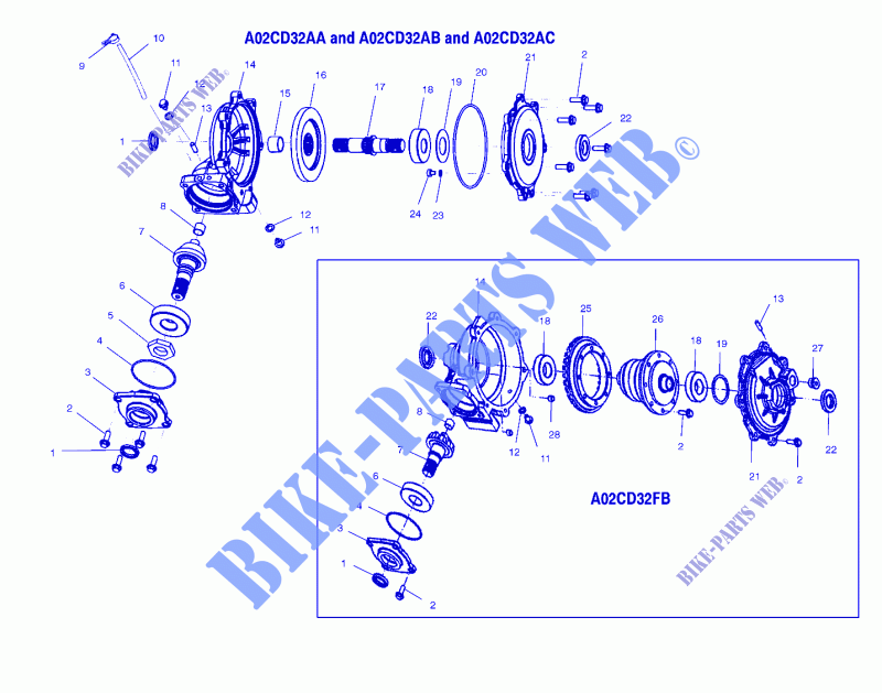 CARTER AVANT   A02CD32AA/AB/AC/FB (4970147014C11) pour Polaris MAGNUM 325 4X4 de 2002