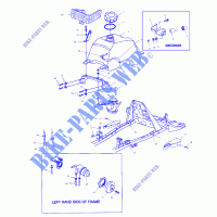 CARBURANT TANK AND CARBURATEUR MOUNTING   A02CD50AA/AB/FB (4970197019B01) pour Polaris MAGNUM 500 RMK de 2002