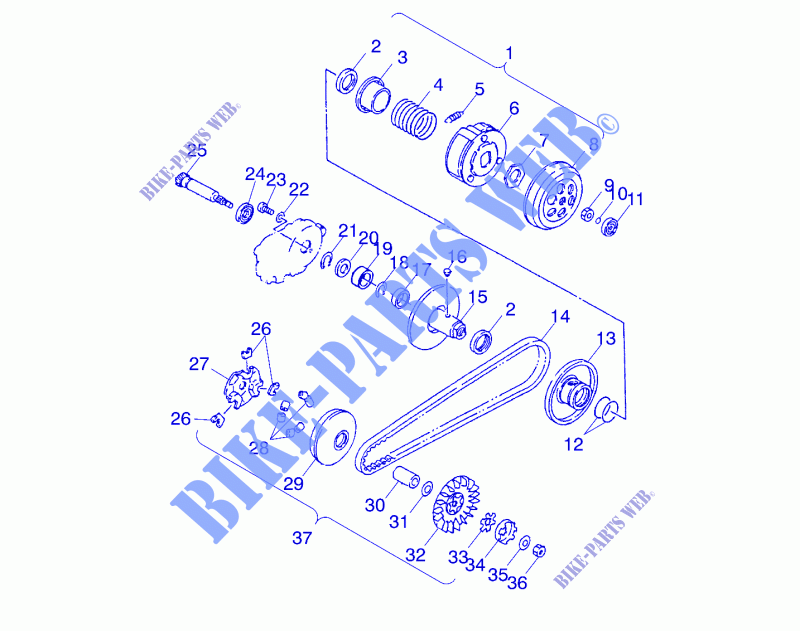 POULIE DE TRANSMISSION   A02EA05CA (4978757875A12) pour Polaris SCRAMBLER 50 de 2002