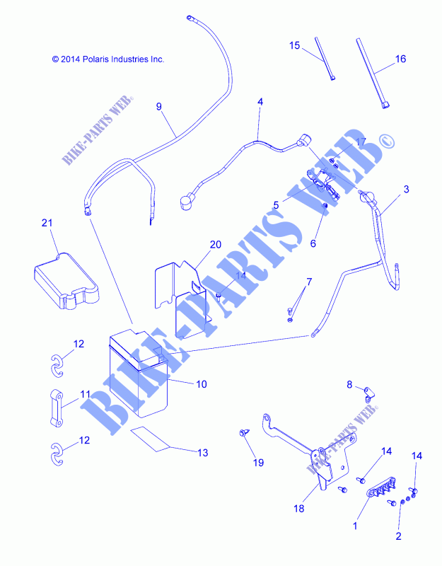 BATTERIE   A15SJE57HI (49ATVBATTERIE15570SP) pour Polaris SPORTSMAN 570 TR PRM PS MD de 2015