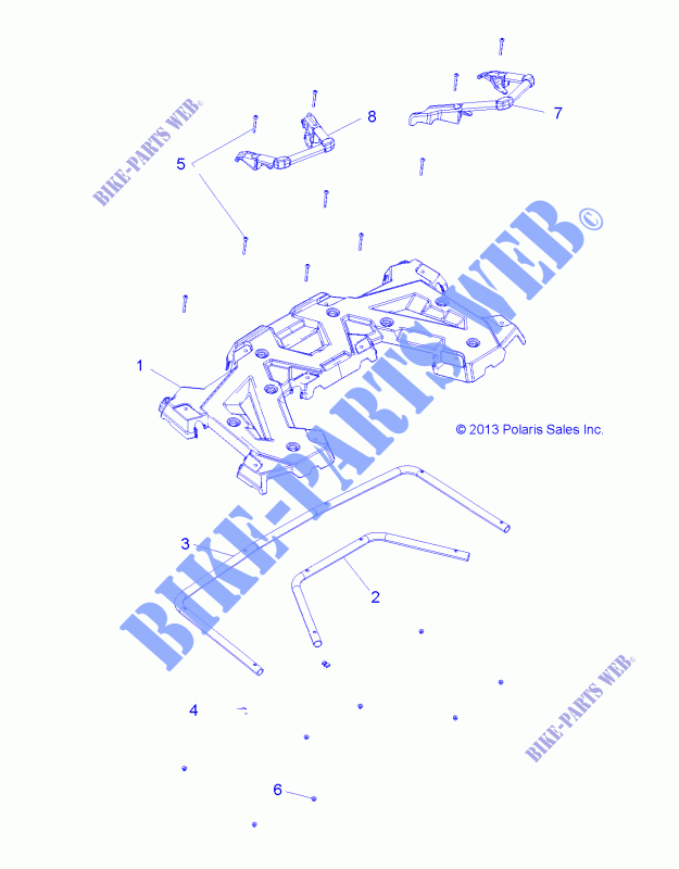 PORTE BAGAGES ARRIERE and HAND GRIPS   A15SJE57HI (49ATVRACKMTGRR14SP570TRG) pour Polaris SPORTSMAN 570 TR PRM PS MD de 2015