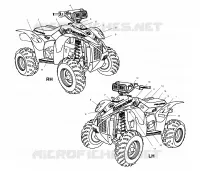 EMBLEMES   A01BG50AA (4963766376A014) pour Polaris SCRAMBLER 500 4X4 de 2001