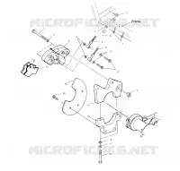 SUPPORT ETRIER DE FREIN ARRIERE   A01BG50AA (4963766376C001) pour Polaris SCRAMBLER 500 4X4 de 2001