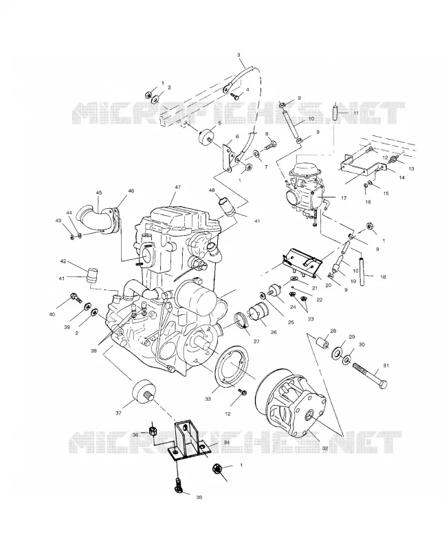 SUPPORT MOTEUR - A01BG50AA (4963766376A009) Polaris SCRAMBLER 500 2001 SCRAMBLER 500 4X4  SCRAMBLER 500 4X4 - A01BG50AB