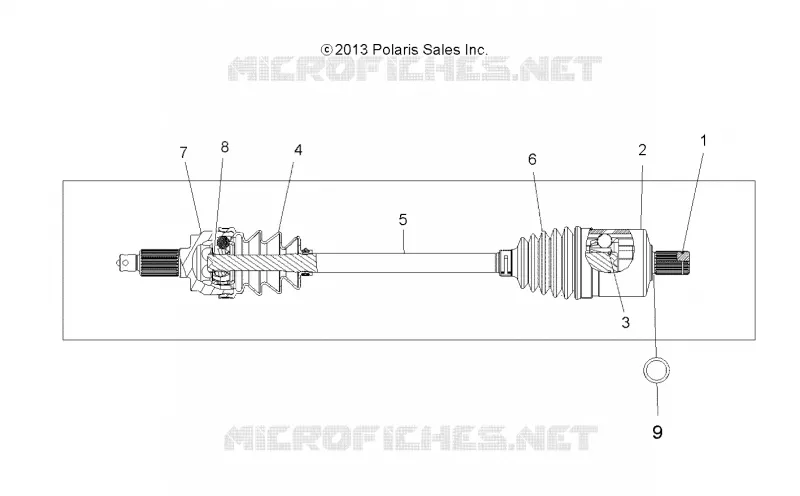 SYSTÈME DE TRANSMISSION, ARBRE DE TRANSMISSION, FRONT - A15SXE95FK (49ATVSHAFTDRIVE13SP550) Polaris SPORTSMAN 1000 2015 SPORTSMAN 1000 FOREST EU  FOREST 1000 EU