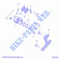 FREINS, CALIPERS, REAR   A21HBB07A3/A7/B3/B7 (C102164) pour Polaris OUTLAW 70 de 2021