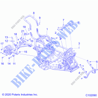 CHASSIS, CADRE ASM AND SWINGARM   A21HBB07N3/N7 (C102090) pour Polaris OUTLAW 70 MD de 2021