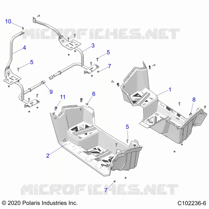 REPOSES PIEDS - A21SDA57A5 (C102236-6) Polaris SPORTSMAN 570 2021 SPORTSMAN 570 TOURING  SPORTSMAN 570 TOURING