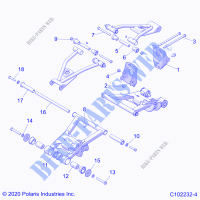 SUSPENSION ARRIERE CONTROL ARM, MOUNTING   A21SDE57A4/B4 (C102232 4) pour Polaris SPORTSMAN 570 TOURING EPS de 2021