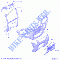 BODY, FRONT PARE CHOCS AND MOUNTING   A21SDS57C4 (C101867) pour Polaris SPORTSMAN 570 TOURING EPS TRACTOR de 2021