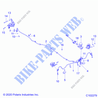FREINS, FREIN LINES AND MASTER CYLINDER   A21HAB15A2/B2 (C102279) pour Polaris ACE 150 EFI de 2021