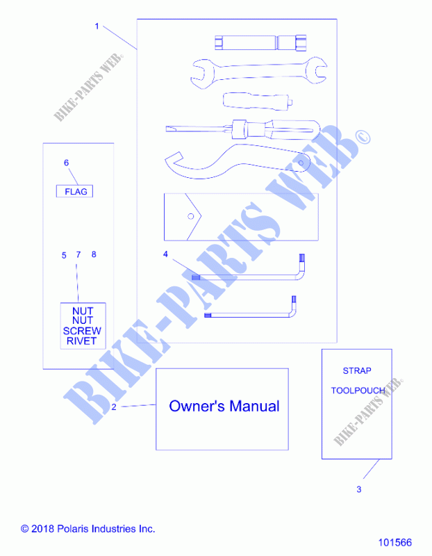 REFERENCES, OUTILS AND OWNERS MANUAL   A21HAB15A2/B2 (101566) pour Polaris ACE 150 EFI de 2021
