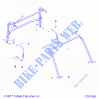 CHASSIS, CAB CADRE AND SIDE BARS   A21HZB15N1/N2 (C101408) pour Polaris RANGER 150 EFI MD de 2021