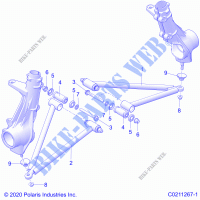 SUSPENSION, A ARM AND SUPPORT MOUNTING   A21SEE57F1/F57C1/F1/S57C1/C2/C5/C9/CK/F1/F2/FK (C0211267 1) pour Polaris SPORTSMAN 570 EPS EU / ZUG / TRACTOR de 2021